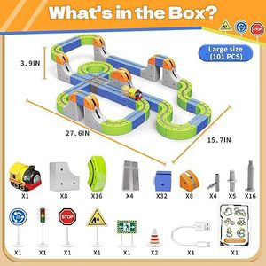 ของเล่นตัวต่อเมจิกแทร็คคิวบ์รถไฟความเร็วสูง ยอดขายอันดับหนึ่ง ของเล่นเสริมพัฒนาการเด็ก ของขวัญวันเกิดสำหรับเด็กชายและเด็กหญิง - Product Image 5