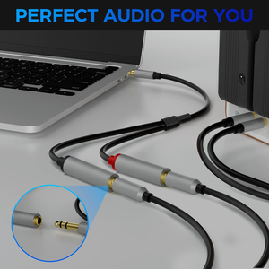 Mạ Vàng 3.5Mm Để Đôi 6.5Mm Nữ Trs Cáp Aux Nam Mono 6.5 Jack Để Âm Thanh Stereo Jack 3.5 Âm Thanh Cáp Cho Mixer Khuếch Đại - Product Image 3
