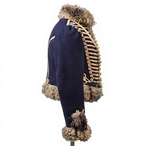 Men's Hussar Jacket <b>Woolen</b> Uniform Jacket Fur Trim Gold Braid Regular Fit for Reenactment Costume - Product Image 4