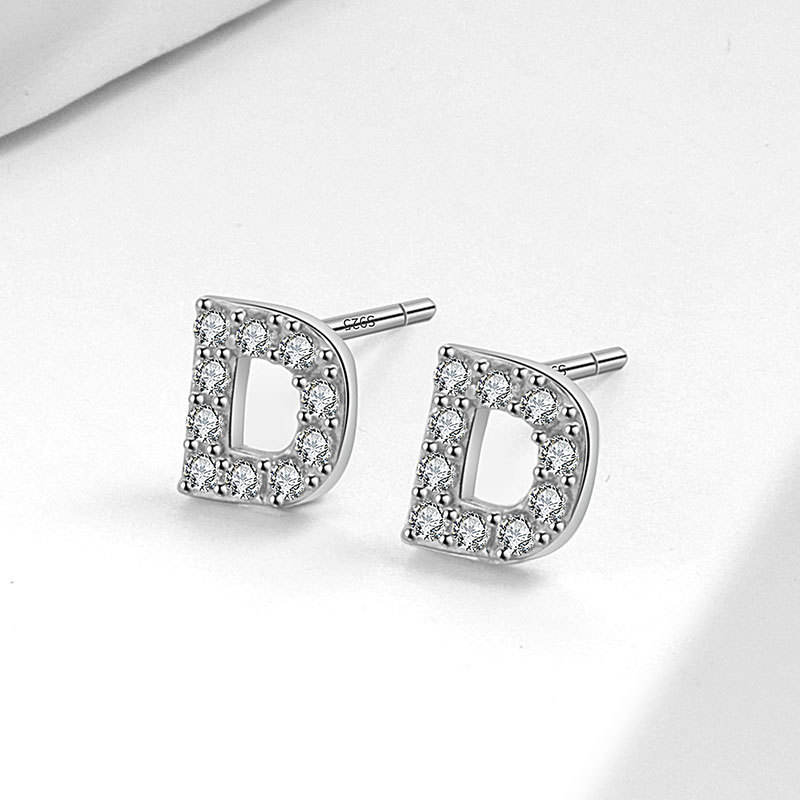 D, Rhodium Plated
