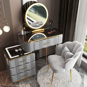 โต๊ะเครื่อ<span class=keywords><strong>ง</strong></span>แป้งหินอ่อนหรูหราทัน<span class=keywords><strong>ส</strong></span>มัย พร้อมกระจกไฟ LED และลิ้นชัก - <span class=keywords><strong>ส</strong></span>ำหรับห้องนอน โร<span class=keywords><strong>ง</strong></span>แรม หรือห้องรับประทานอาหาร ผลิตจากไม้ - Product Image 3