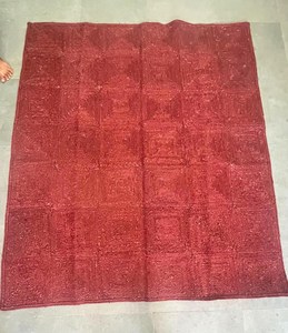 Textured Red Wool Jute Area <b>Rug</b> Handwoven Boho Farmhouse Carpet Accent for Bedroom Living Room <b>Rustic</b> Home Decor Natural Mat - Product Image 2