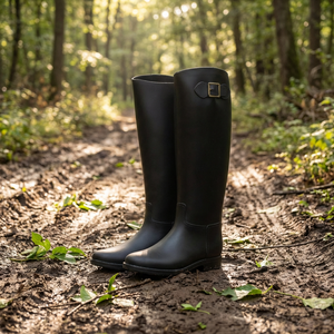 YL-1410 High Quality Black Fashion <strong>Women's</strong> Waterproof PVC <strong>Wellington</strong> Rain <strong>Boots</strong> for Ladies - Product Image 5