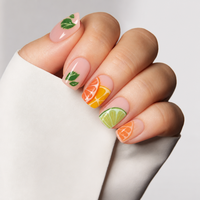 Geprinte Fruit Press-on Nagels 3D Kunstnagels Glansrijke Amandelvormige Herbruikbare Groothandel