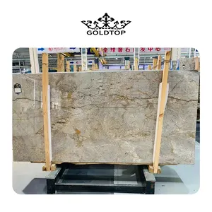 GoldtopQuartz Marca Mejor precio piedra decorativa pulida Normandy Grey Mármol azulejos mármol italiano para pared interior