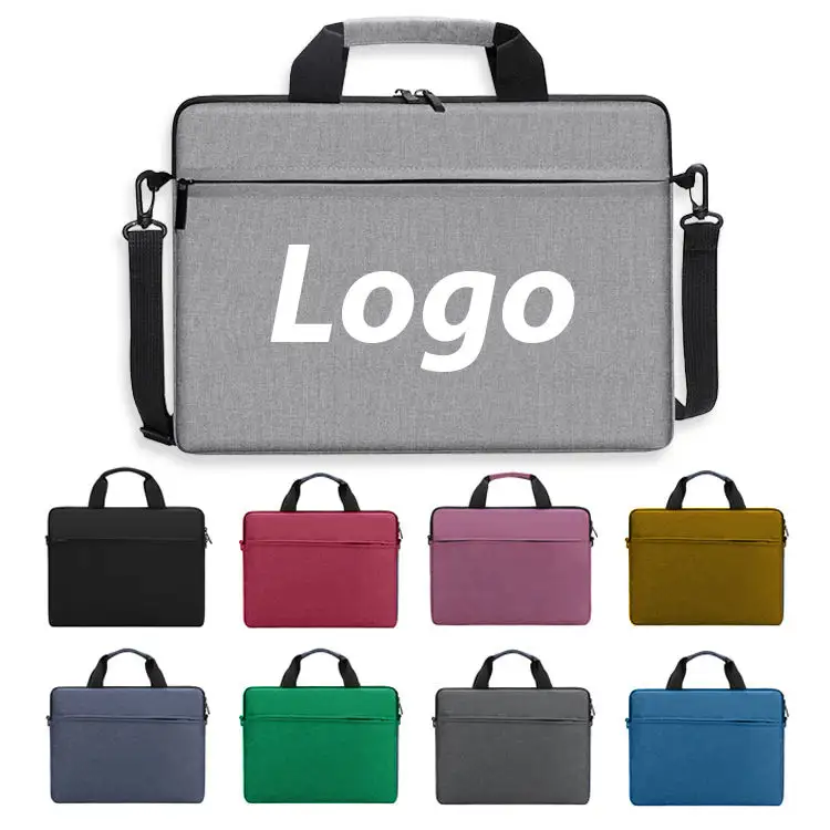 Promotionele Aangepaste Logo Schouderhoezen Laptop Mouw Tas Aktetas Computer Business Laptop Messenger Bag Voor Mannen En Vrouwen