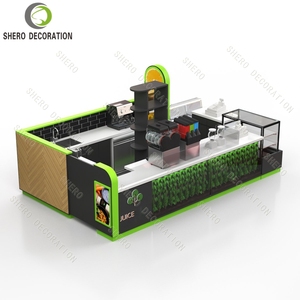 Custom Fancy Ice Cream Bubble Tea Juice Shop Interior Design Coffee Kiosk Mobile Milk Tea Shop Counter - Product Image 5