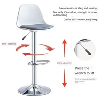 Chaise de bar à hauteur réglable à cadre en métal moderne Yazhi avec dossier pour salon à usage commercial