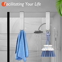 Salle de bain porte en métal suspendu en acier inoxydable vêtements crochets debout porte cintre porte-manteau porte cintre crochet