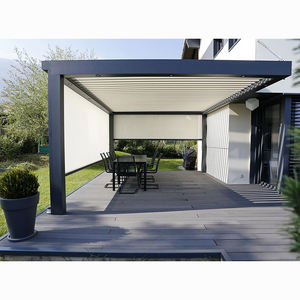 Montado en la pared <span class=keywords><strong>de</strong></span> aluminio Terrassendach pérgola Gazebo Patio cubierta <span class=keywords><strong>de</strong></span> vidrio o aluminio terraza techo dosel - Product Image 4