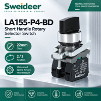 Commutateur rotatif métallique Sweideer 22 mm, 2/3 positions, à rappel par ressort, pour contrôle industriel
