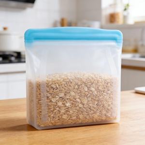 ถุงซิลิโคนเก็บอาหารรักษาความสดใหม่ในครัว ถุงเก็บอาหารแบบใช้ซ้ำได้ ป้องกันการรั่วซึม ถุงซิปล็อค ถุงซิลิโคนใส่อาหาร - Product Image 3