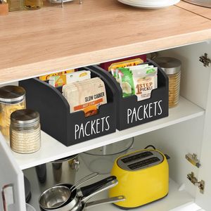 Wooden Spice Bag Storage Box Rectangle Multi Compartment <b>Kitchen</b> Organizer For Coffee Tea Packets - Product Image 4