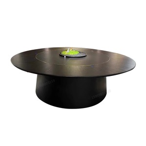 Table à manger ronde en bois et pierre, électrique, rotative, moderne et luxueuse, avec <span class=keywords><strong>plaque</strong></span> à <span class=keywords><strong>induction</strong></span>, durable, 10 places, <span class=keywords><strong>pour</strong></span> la maison et l'hôtel - Product Image 5