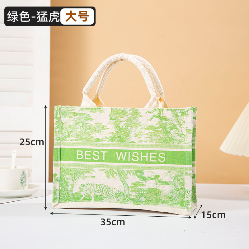 Green canvas bag-large