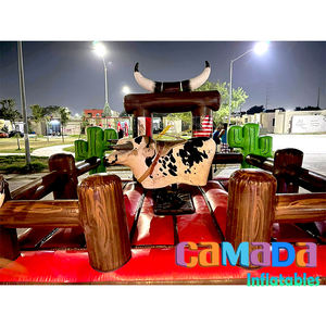Taureau mécanique à vitesse réglable avec base gonflable pour les fêtes et les parcs d'attractions - Product Image 5