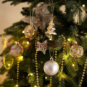 EAGLEGIFTS Fabricante Suministra <span class=keywords><strong>Adornos</strong></span> Navideños <span class=keywords><strong>de</strong></span> Lujo en Oro Blanco, Juego <span class=keywords><strong>de</strong></span> Bolas para Árbol <span class=keywords><strong>de</strong></span> <span class=keywords><strong>Navidad</strong></span>, Caja con Forma <span class=keywords><strong>de</strong></span> Casa, Decoraciones Navideñas - Product Image 4