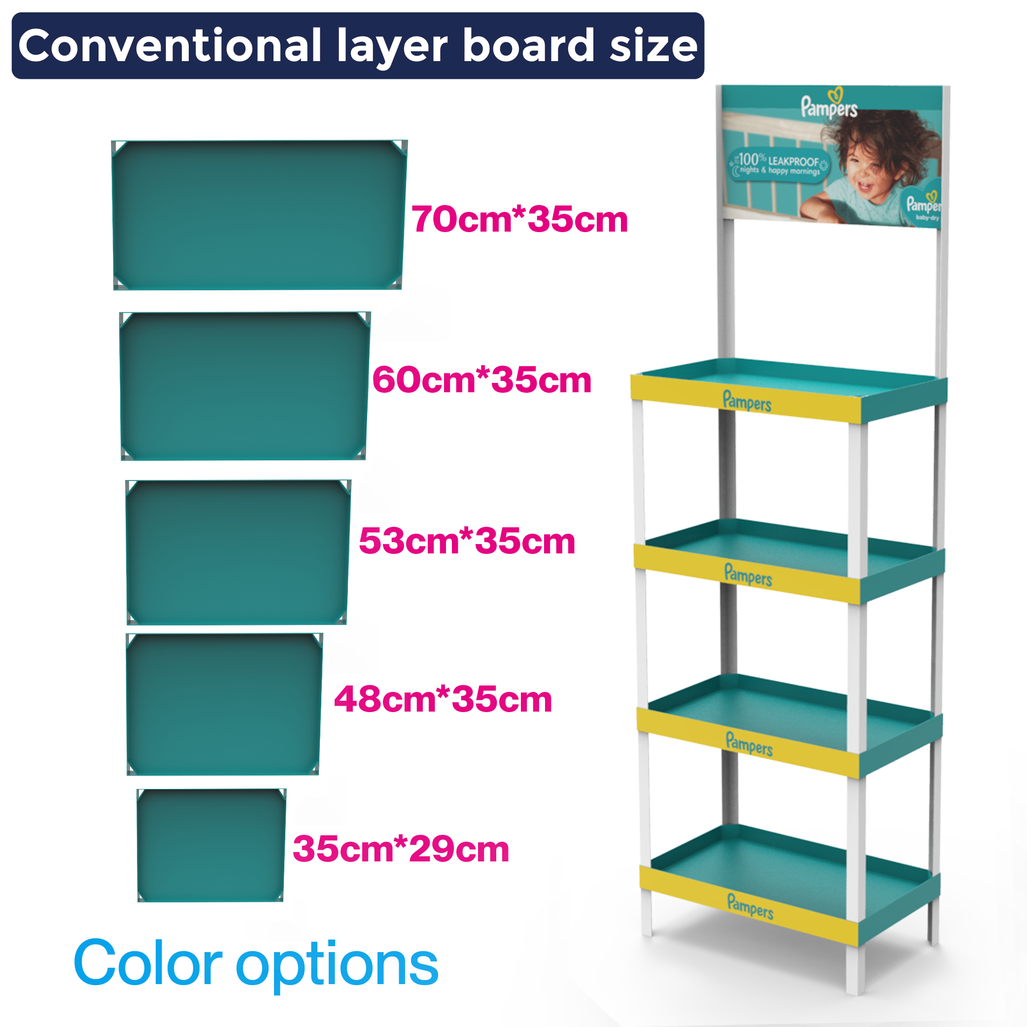 Customized PVC Laminate Infant Diaper Display Shelf for Supermarkets and Baby Product Retailers — view 4