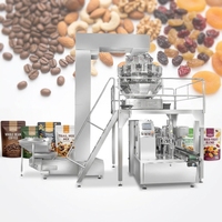 Machine d'emballage rotative pour sachets préformés avec peseuse multi-têtes pour l'emballage automatique de cacahuètes, noix, snacks et granulés