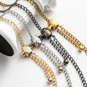 New 50 To 120cm Adjustable Length Metal Wrap Chain Replaceable Crossbody Shoulder Bag Shoulder Strap Wallet Jewelry Strap Chain