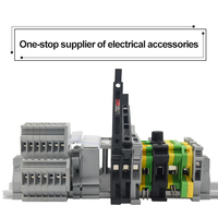 Connecteur de bornier sur rail DIN 6 pôles 150V-300V à sorties multiples, résistant à la chaleur, modèle UK-95N, en nylon PA66 ignifuge nickelé
