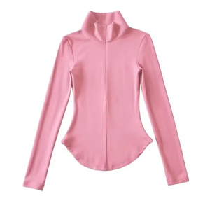 เสื้อครอปแขนยาวคอตตอนฐานเข้ารูปคอสูงป้องกันการเกิดขน - Product Image 6