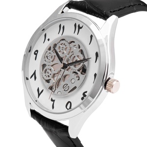 <span class=keywords><strong>Montre</strong></span> classique en cuir bon marché en gros, squelette personnalisé, <span class=keywords><strong>montre</strong></span> à chiffres arabes sans tactile pour femmes - Product Image 6