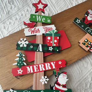 Adornos Navideños de Madera para Mesa, Decoraciones Navideñas Transfronterizas, Regalos de Fiesta con Santa Claus y Muñeco de Nieve - Product Image 5