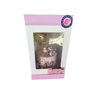KinSun Free Design Wholesale Price Cardboard Paper Box Cake Birthday Cake Box Packaging Layered Tall Box For Cake
