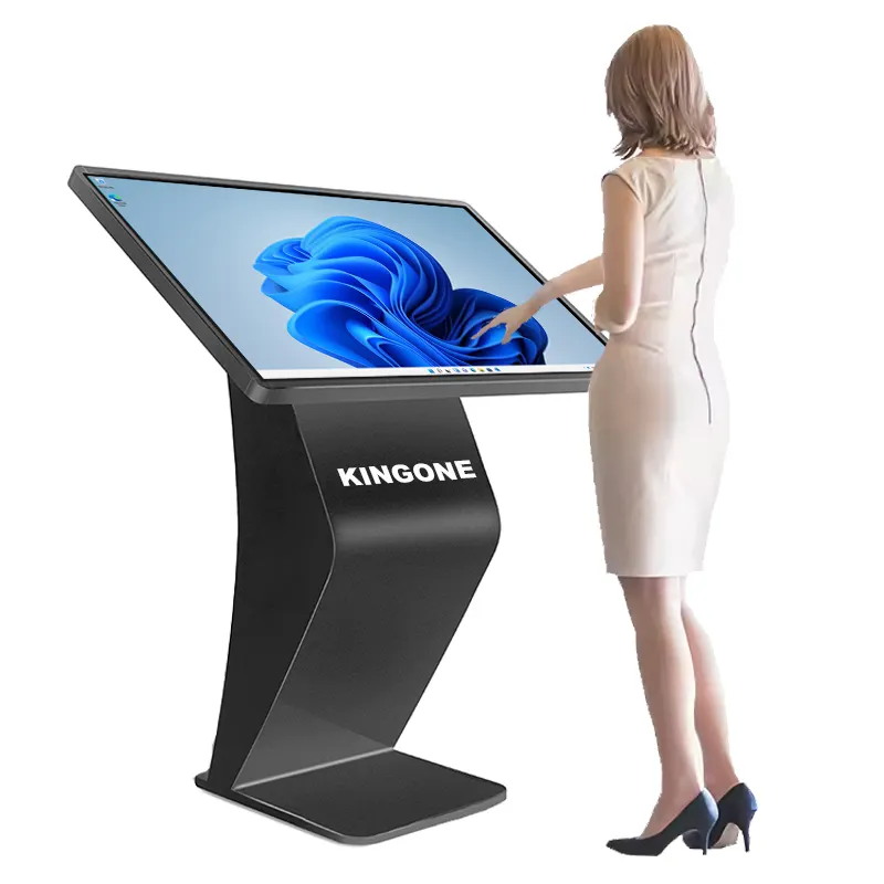 Lcd Screen Kiosk 21.5 32 43 55 Inch Floor Standing Smart Interactive LCD Digital Advertising Display Information All In 1 PC Touch Screen Kiosk