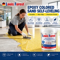 Revêtement de sol liquide à effet marbre brillant auto-nivelant à base de sable coloré, peinture époxy résistante à l'usure pour l'intérieur et l'extérieur