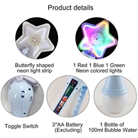 Ishine Baguette à bulles LED néon 12,8 pouces avec 10 trous, souffleur automatique de bulles, portable, pour extérieur, cadeaux amusants, fête d'enfants