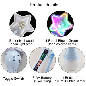 Varita de Burbujas con Luz de Neón Ishine de 12.8 Pulgadas, 10 Orificios, Soplador de Burbujas Automático, Portátil, Diversión al Aire Libre, Regalos, Fiesta Infantil, Burbujas LED - Product Image 5