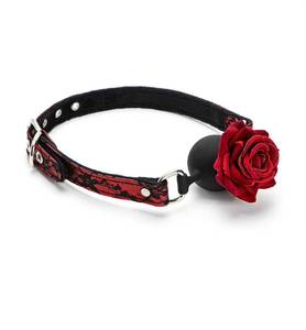 كرة سيليكون على شكل وردة للعبودية الجنسية مع كمامة للفم مفتوحة ألعاب جنسية للبالغين - Product Image 2