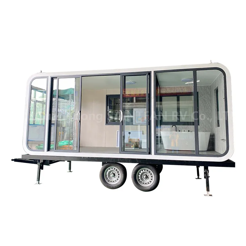 Nhà Máy Giá Đúc Sẵn Mini Di Động Micro Nhà Kết Cấu Thép Biệt Thự Trailer Nhà