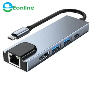 Док-станция USB Type-C разветвитель на HD 4K Thunderbolt 3 адаптер для ноутбука с PD SD TF RJ45 для Macbook Air M1 iPad Pro