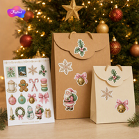Feuille d'autocollants personnalisés A5 – Autocollants de Noël en vinyle découpés à la forme pour cadeaux de fin d'année – Vente en gros pour les fêtes