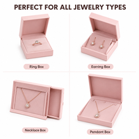 Boîte cadeau pliable et recyclable personnalisée pour bijoux, avec insert en éponge pour ensemble bague et boucles d'oreilles, emballage gaufré, commandes de marque