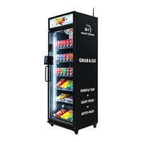 Máquina Expendedora Inteligente con IA, Vidrio Templado 647L, Múltiples Opciones de Pago, Venta de Bebidas y Alimentos, Refrigerador Inteligente