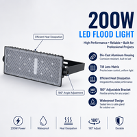 Projecteur LED de stade de football 200W personnalisé par le fabricant, haute luminosité, pour l'éclairage des terrains de sport