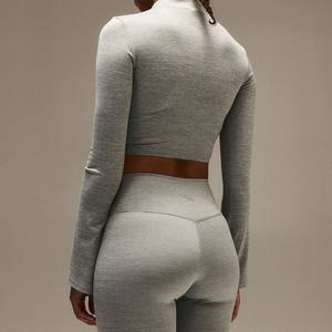 Mallas de moda para mujer, ropa deportiva personalizada con estilo para gimnasio, mallas de Yoga sin costuras de Color rosa, pantalones de patrón sólido de cintura media - Product Image 6