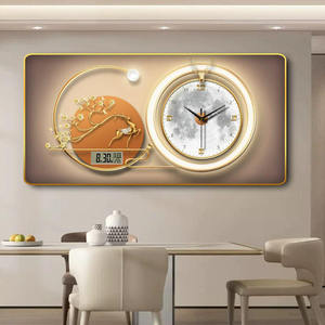 Contemporary <strong>Digital</strong> <strong>Wall</strong> <strong>Clock</strong> with Illuminated Hands Silent Battery Operated <strong>for</strong> Living Room Bedroom Made of Aluminum Alloy - Product Image 2