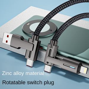 <span class=keywords><strong>สาย</strong></span><span class=keywords><strong>ชาร์จ</strong></span>เร็วแบบถัก 4-in-1 หัวคู่ 100W พร้อมหัวต่อ /<span class=keywords><strong>Type</strong></span>-<span class=keywords><strong>C</strong></span> ยาว <span class=keywords><strong>2</strong></span> <span class=keywords><strong>เมตร</strong></span> สำหรับโทรศัพท์ - Product Image 3