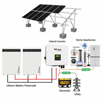 5kW 10kW Komplettes Solarsystem mit Speicher-Set Vollständiges Hybrid-Off-Grid-Solarstromsystem Batterie-Hausmontagesystem