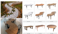 Tables de salle à manger modernes en bois de 60/72 pouces, rectangulaires et rondes, pliantes, pour banquets en plein air, mariages, hôtels, villas, chambres à coucher