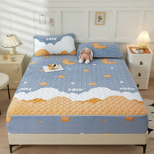 Warm Fluffy <strong>Fitted</strong> Velvet Bed <strong>Sheet</strong> Anti-Dust Mite <strong>Fleece</strong> Flannel Bed Cover Mattress Protector Anti-Bacteria Anti-Pull Features - Product Image 6