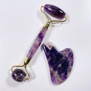 HY produk kustom kualitas tinggi Natural Body <span class=keywords><strong>Handheld</strong></span> Natural Black Obsidian <span class=keywords><strong>Roller</strong></span> Gua Sha Set Kit - Product Image 3