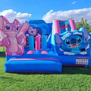 Castillo Inflable Stitch para Niños, Tobogán Azul, Combo de Castillo Inflable de PVC, Jumper HUAAOTOYS con Certificación CE, 5m X 5m, 3 Años de Garantía - Product Image 2