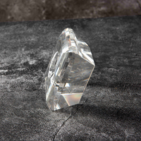 Support à bougie minimaliste en cristal taillé brillant, à profil bas, à facettes cristallines, pour une ambiance spa relaxante