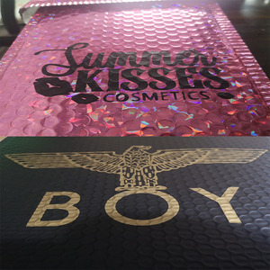 Sobres acolchados con logotipo personalizado, correo de plata, bolsa de envío metálica, poliéster, burbuja - Product Image 4